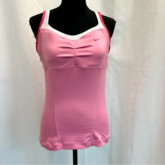 Nike Tops - Nike Women's Pink and White Tank Top Sz M